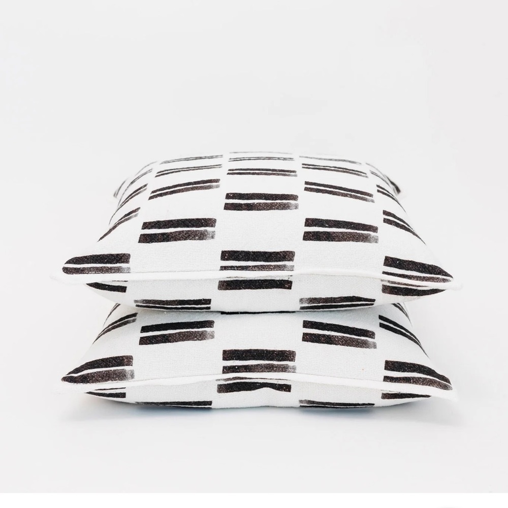 The Lifestyled Co pillow case linen cotton 22” Sid Striped
